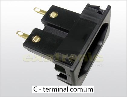 EX-2301F | EX-2301C – Tomada para Painel 20A (Faston e Comum)