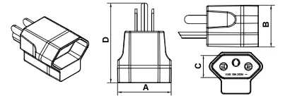 EX-3044 Adaptador Reverso de Plugue NEMA padrão 2P+T 15A