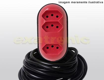 LINHA - 330 Extensão com 3 Tomadas 2P+T 10A