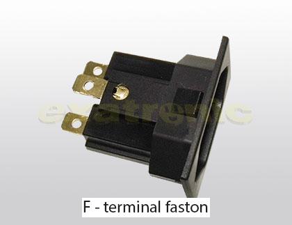 EX-2201F | EX-2201C – Tomada para Painel 20A (Faston e Comum)