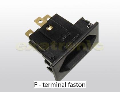 EX-2301F | EX-2301C – Tomada para Painel 20A (Faston e Comum)
