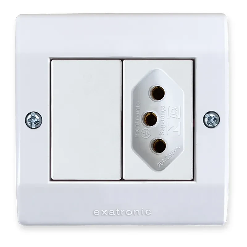 EX-335-2 Caixa de Sobrepor com 1 Tomada 2P+T 20A, 1 Interruptor modular Simples