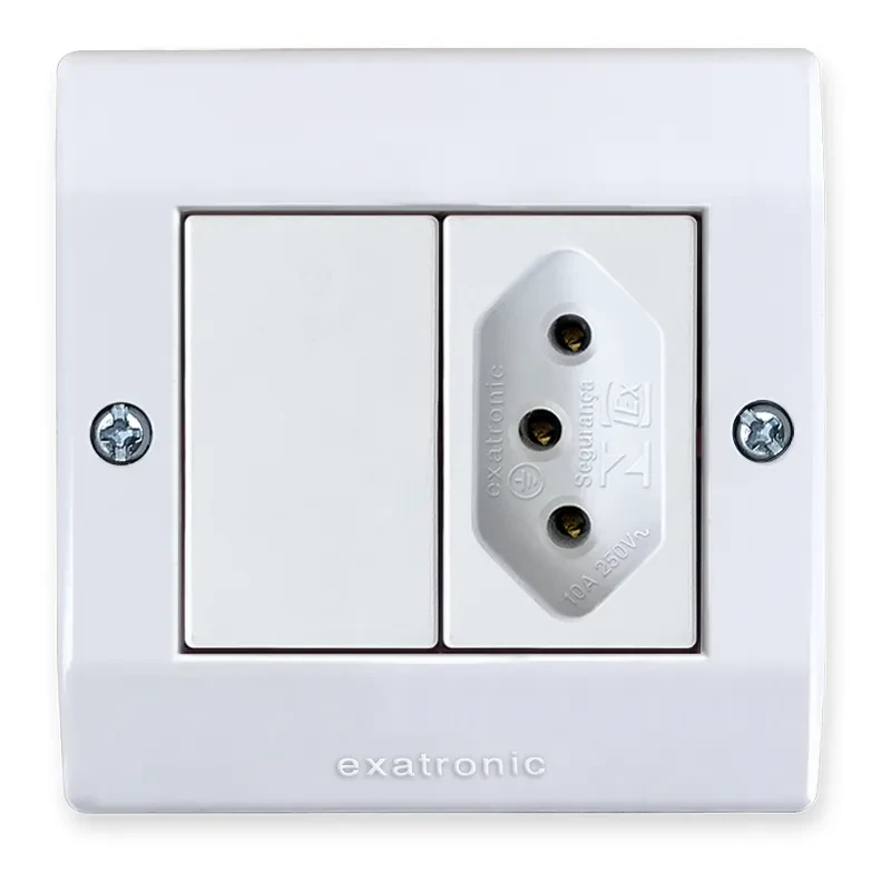 EX-336-2 Caixa de Sobrepor com 1 Tomada 2P+T 10A, 1 Interruptor modular Paralelo