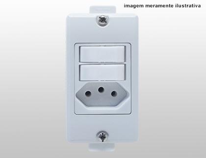 EX70150 – Interruptor duplo paralelo e tomada 2P+T 20A com placa para condulete