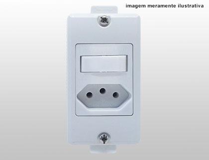 EX70153 – Interruptor simples e tomada 2P+T 10A com placa para condulete