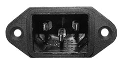 Conector IEC 60320 C14 (Inlet) Fixação com parafusos