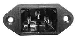 Conector IEC 60320 C14 (Inlet) fixação com parafusos