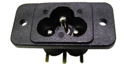 Conector IEC 60320 C6 (Inlet) classe I Fixao com parafusos