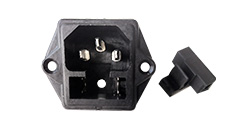 Conector de encaixe rpido com Porta Fusvel de Gaveta IEC-60320 C14 conexo faston