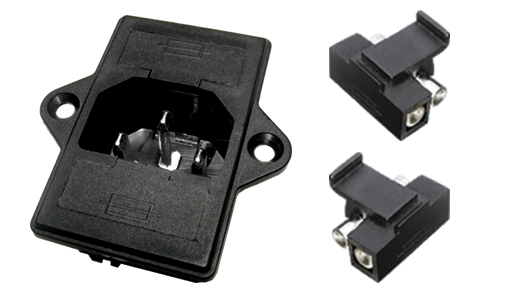 Conector IEC-320 C14 com 2 porta fusíveis 